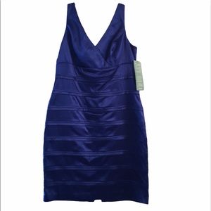 Blue satin cocktail dress